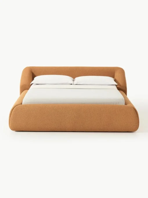 Bouclé gestoffeerd bed Sofia
