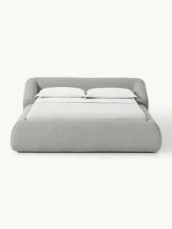 Bouclé gestoffeerd bed Sofia