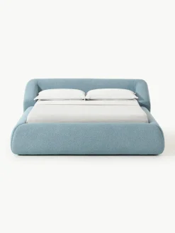 Bouclé gestoffeerd bed Sofia