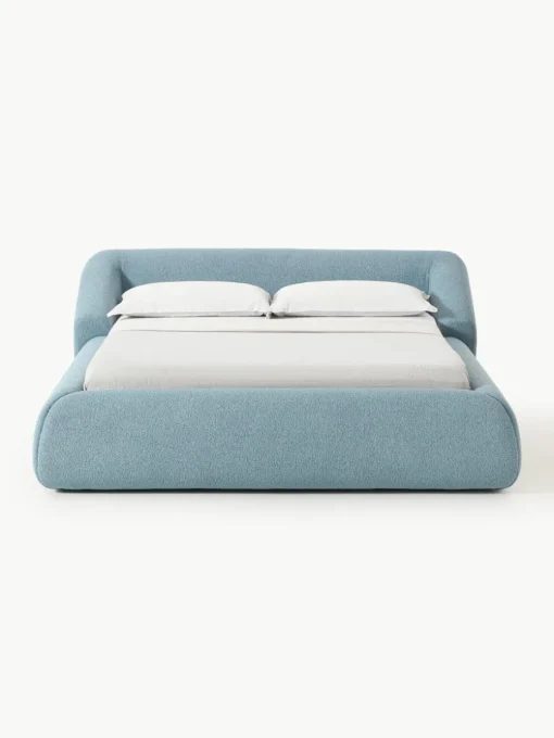 Bouclé gestoffeerd bed Sofia