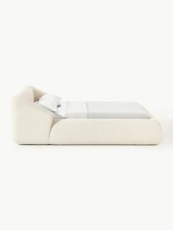 Bouclé gestoffeerd bed Sofia