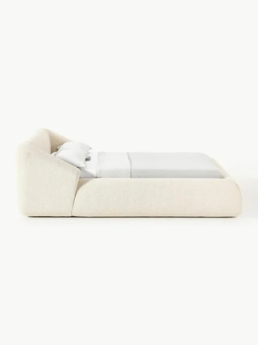 Bouclé gestoffeerd bed Sofia