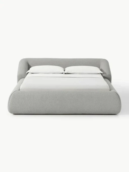 Bouclé gestoffeerd bed Sofia