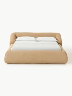 Bouclé gestoffeerd bed Sofia