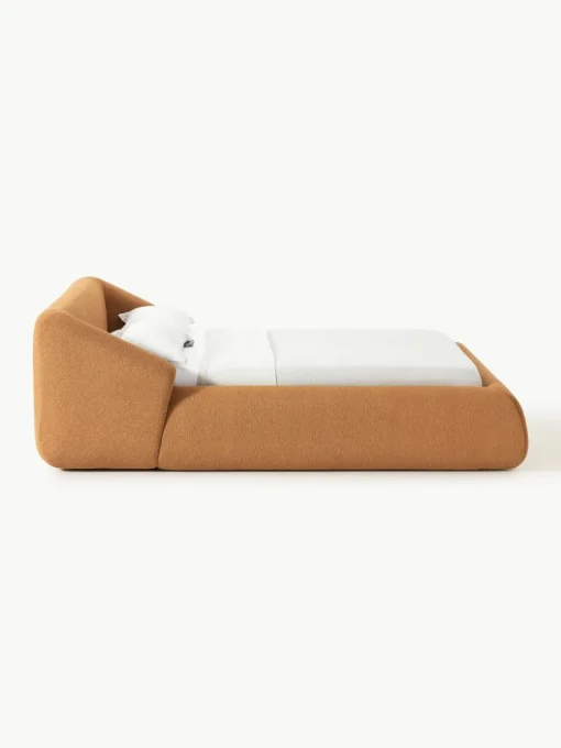 Bouclé gestoffeerd bed Sofia