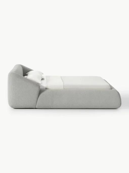 Bouclé gestoffeerd bed Sofia