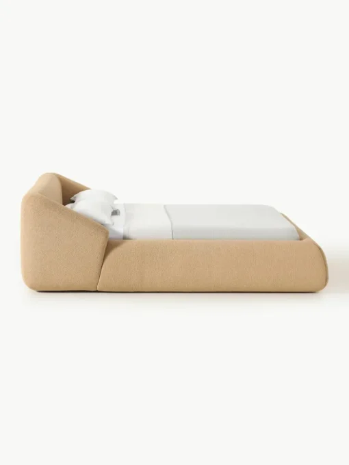 Bouclé gestoffeerd bed Sofia