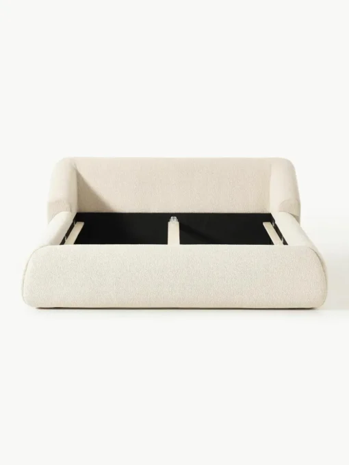 Bouclé gestoffeerd bed Sofia