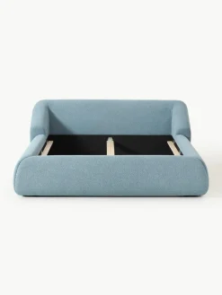 Bouclé gestoffeerd bed Sofia