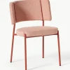 Bouclé gestoffeerde stoelen Samantha, 2 stuks