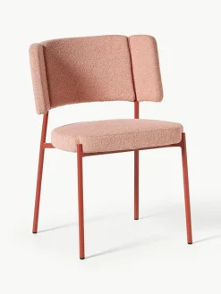 Bouclé gestoffeerde stoelen Samantha, 2 stuks
