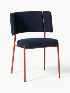 Bouclé gestoffeerde stoelen Samantha, 2 stuks