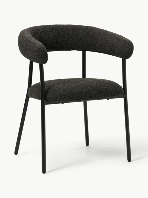 Bouclé gestoffeerde stoelen Thiago, 2 stuks