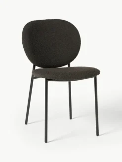 Bouclé gestoffeerde stoelen Ulrica, 2 stuks
