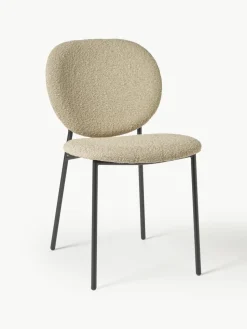 Bouclé gestoffeerde stoelen Ulrica, 2 stuks