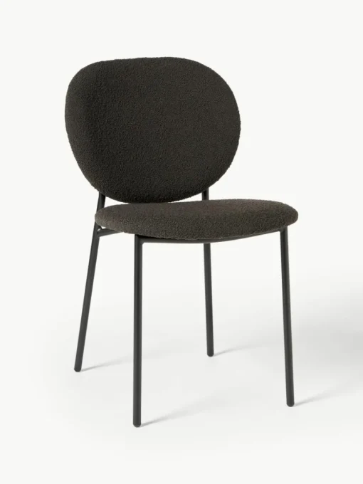 Bouclé gestoffeerde stoelen Ulrica, 2 stuks