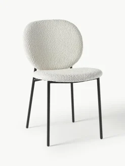Bouclé gestoffeerde stoelen Ulrica, 2 stuks