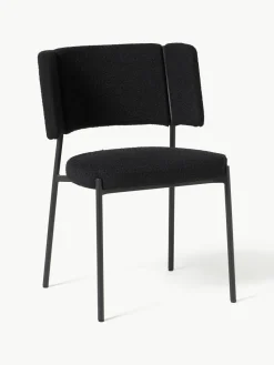 Bouclé gestoffeerde stoelen Samantha, 2 stuks