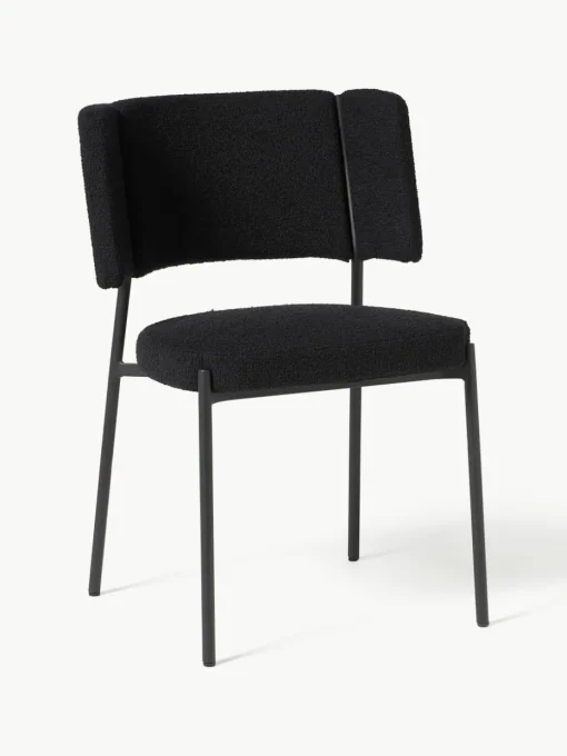Bouclé gestoffeerde stoelen Samantha, 2 stuks