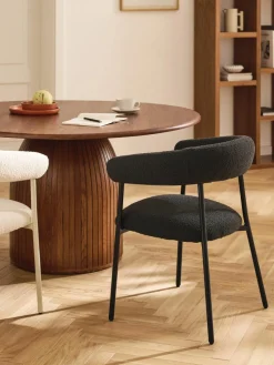 Bouclé gestoffeerde stoelen Thiago, 2 stuks