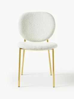 Bouclé gestoffeerde stoelen Ulrica, 2 stuks