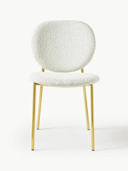 Bouclé gestoffeerde stoelen Ulrica, 2 stuks