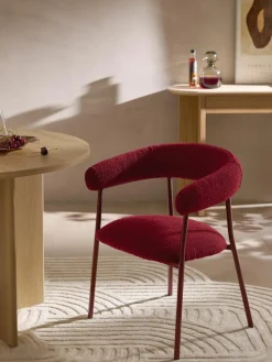 Bouclé gestoffeerde stoelen Thiago, 2 stuks