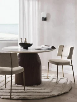 Bouclé gestoffeerde stoelen Samantha, 2 stuks