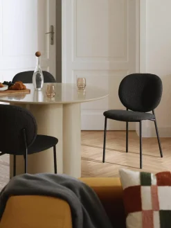 Bouclé gestoffeerde stoelen Ulrica, 2 stuks