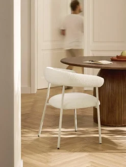 Bouclé gestoffeerde stoelen Thiago, 2 stuks