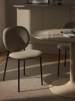 Bouclé gestoffeerde stoelen Ulrica, 2 stuks