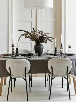 Bouclé gestoffeerde stoelen Ulrica, 2 stuks