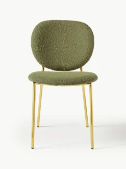 Bouclé gestoffeerde stoelen Ulrica, 2 stuks