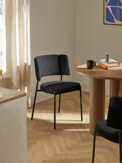 Bouclé gestoffeerde stoelen Samantha, 2 stuks