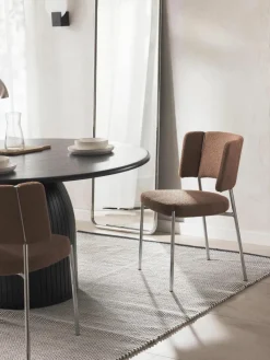 Bouclé gestoffeerde stoelen Samantha, 2 stuks