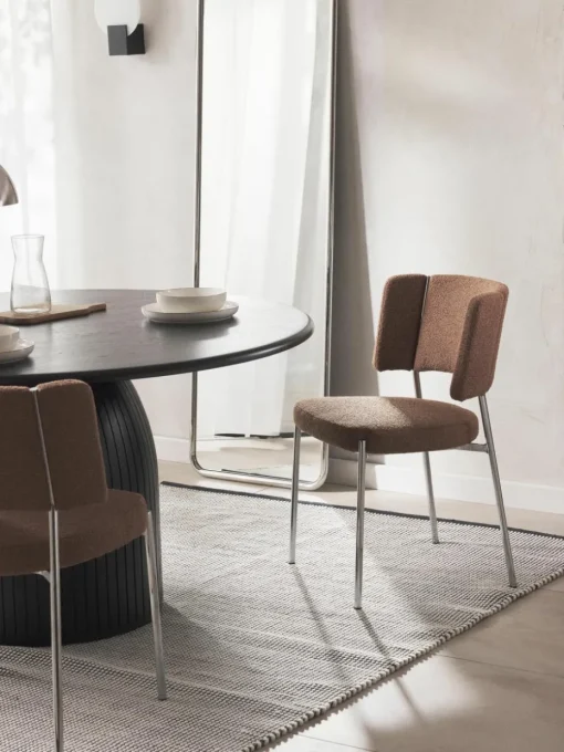 Bouclé gestoffeerde stoelen Samantha, 2 stuks