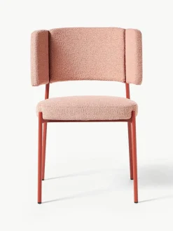 Bouclé gestoffeerde stoelen Samantha, 2 stuks