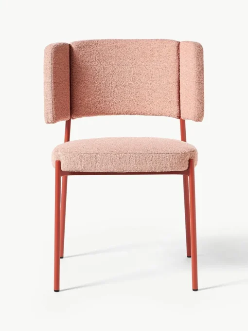 Bouclé gestoffeerde stoelen Samantha, 2 stuks