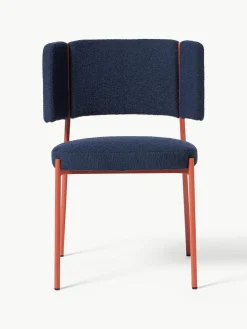 Bouclé gestoffeerde stoelen Samantha, 2 stuks