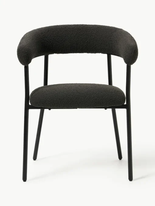 Bouclé gestoffeerde stoelen Thiago, 2 stuks