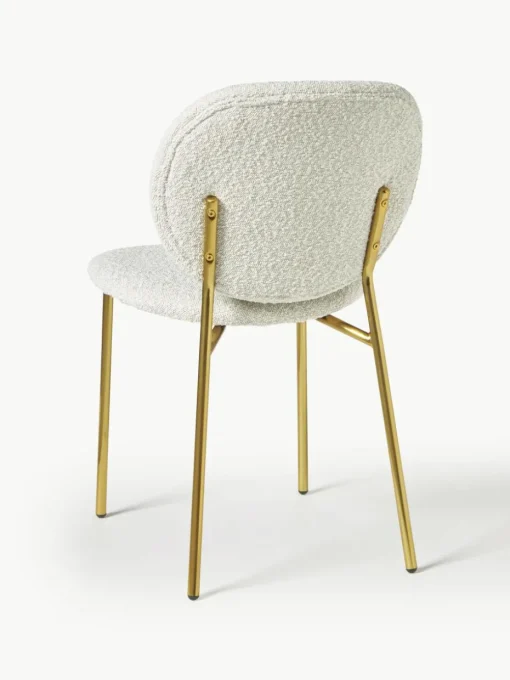 Bouclé gestoffeerde stoelen Ulrica, 2 stuks