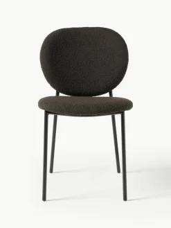 Bouclé gestoffeerde stoelen Ulrica, 2 stuks