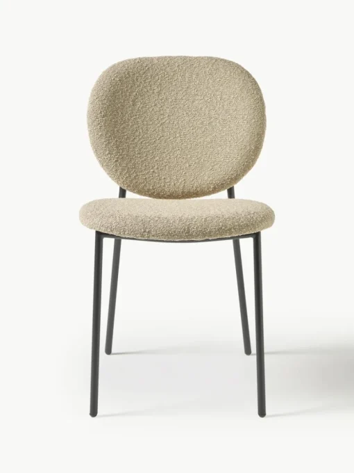 Bouclé gestoffeerde stoelen Ulrica, 2 stuks