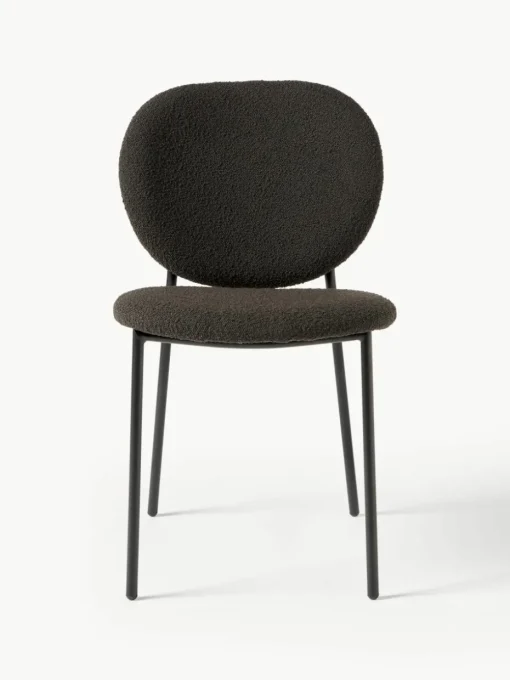 Bouclé gestoffeerde stoelen Ulrica, 2 stuks