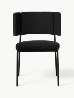 Bouclé gestoffeerde stoelen Samantha, 2 stuks