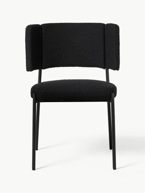 Bouclé gestoffeerde stoelen Samantha, 2 stuks