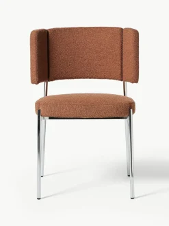 Bouclé gestoffeerde stoelen Samantha, 2 stuks