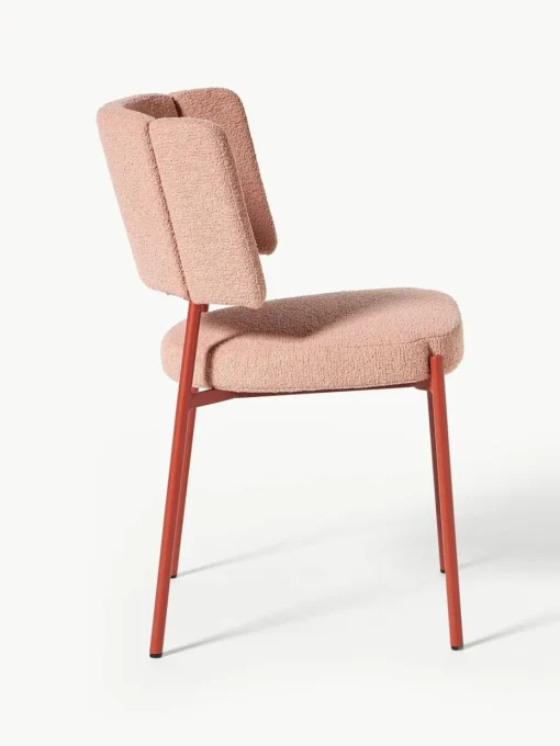 Bouclé gestoffeerde stoelen Samantha, 2 stuks