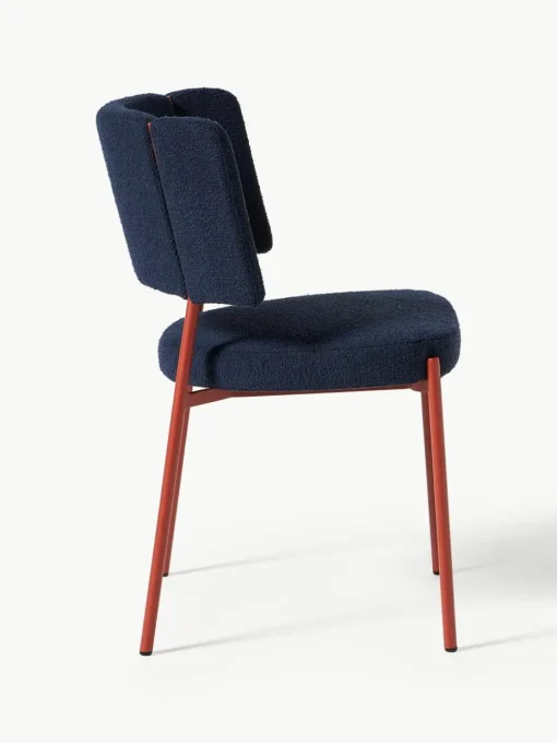 Bouclé gestoffeerde stoelen Samantha, 2 stuks