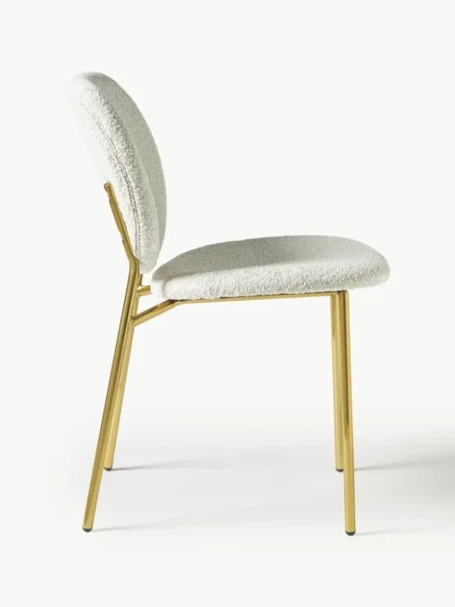 Bouclé gestoffeerde stoelen Ulrica, 2 stuks